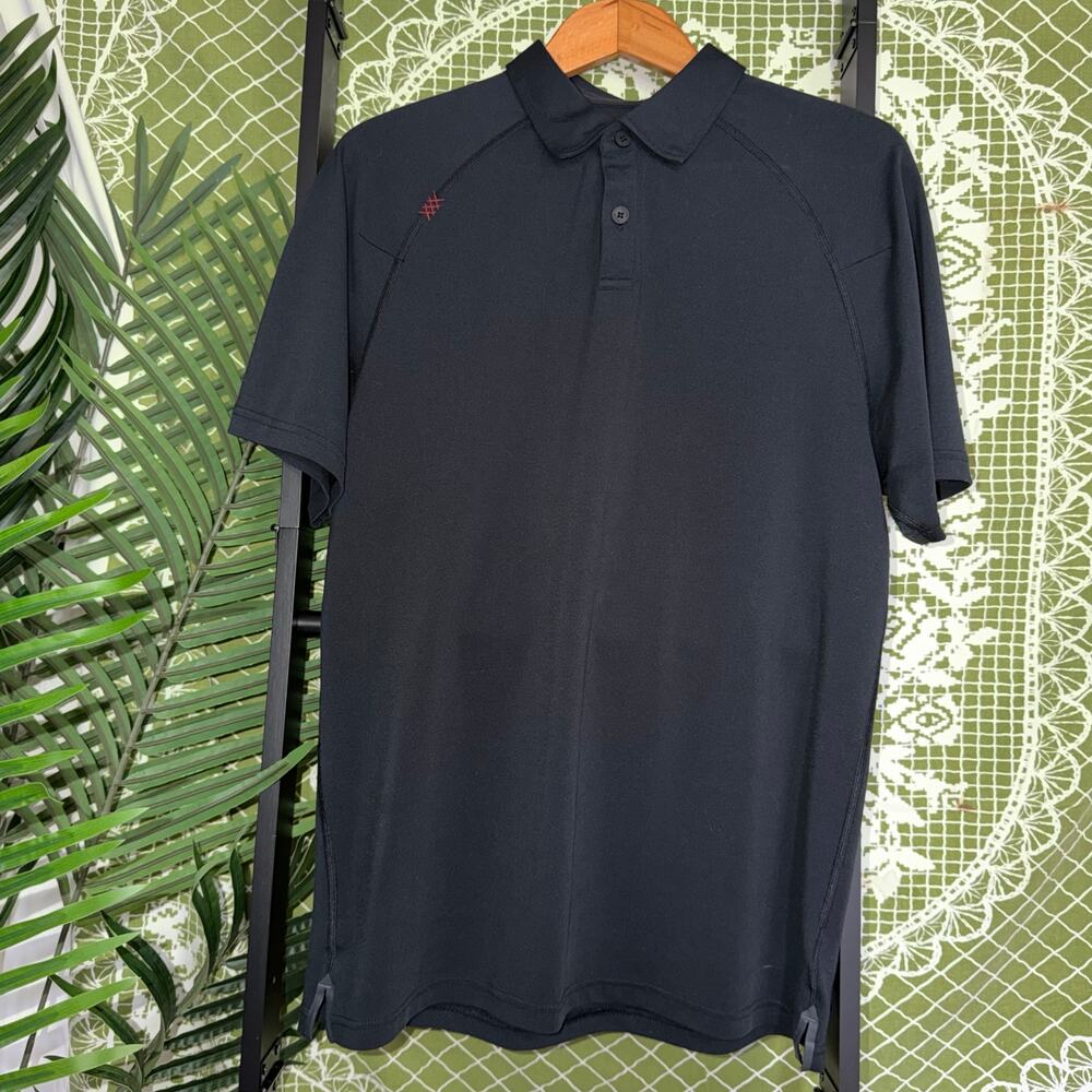 Rhone Men’s Delta Pique Polo - Black - Size‎ Medium - Athletic Fit
